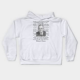 Harry S. Truman Portrait and Quote About Socialism Kids Hoodie